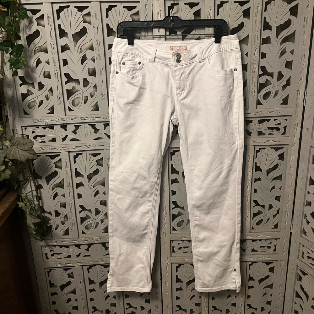 PERSONAL DENIM DELIGHTFUL TRUE WHITE STRETCHY COTTON DENIM JEANS PANTS